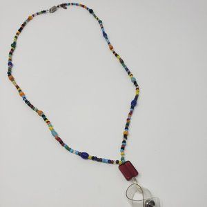 BooJee Beads Multi Color Glass Bead Lanyard Badge